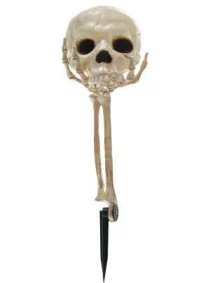 Skeleton Head in Hand Garden Stake Halloween Decoration