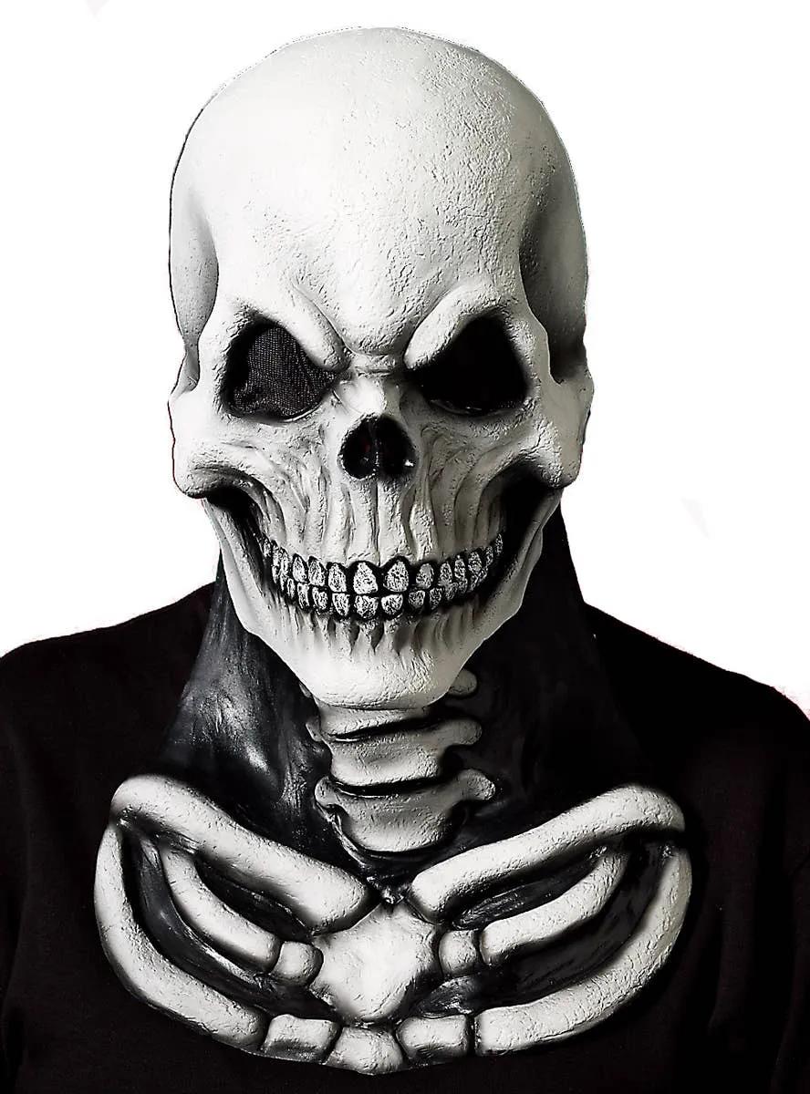 Skeleton Latex Halloween Mask with Chest Piece