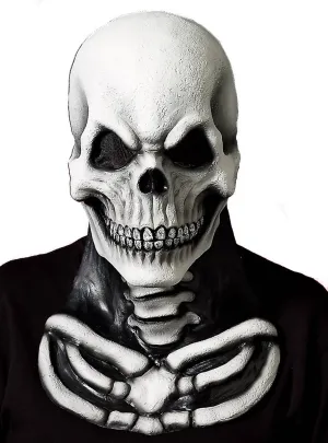 Skeleton Latex Halloween Mask with Chest Piece