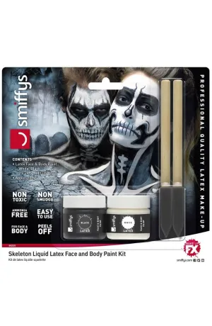 Skeleton Liquid Latex Face And Body Paint Kit