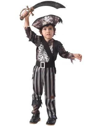 Skeleton Pirate Toddler Boys Halloween Costume