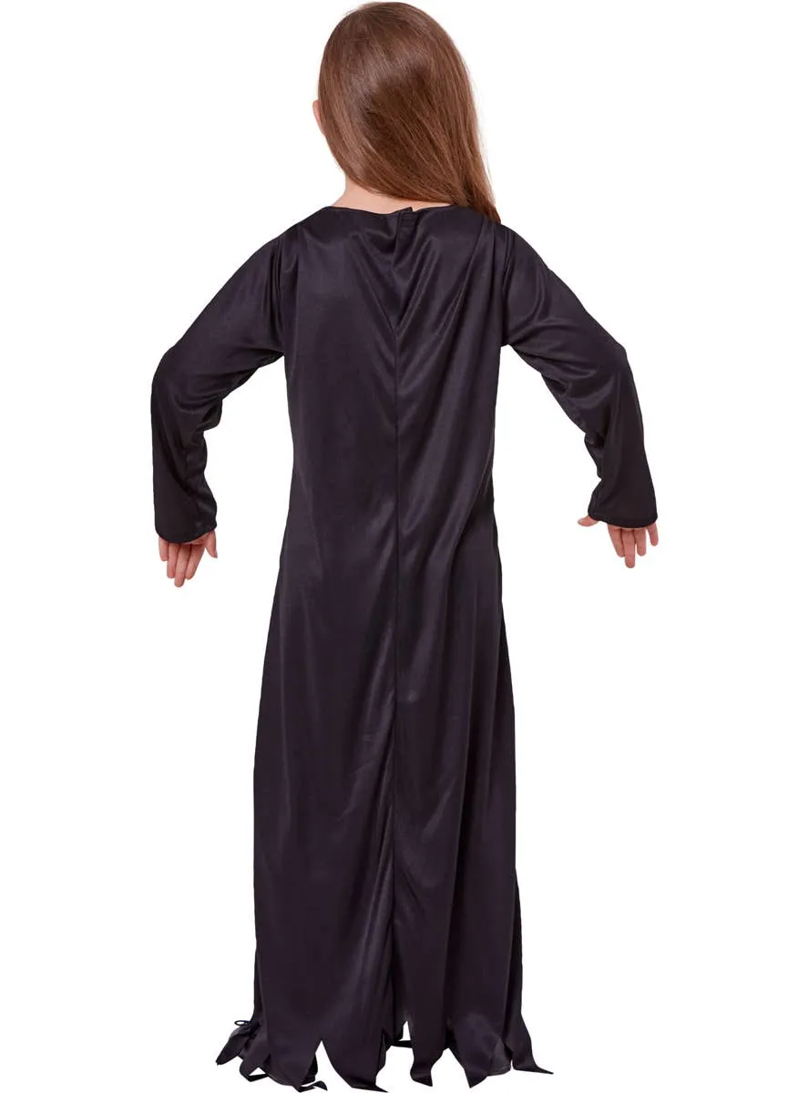 Skeleton Print Girls Long Halloween Costume Dress