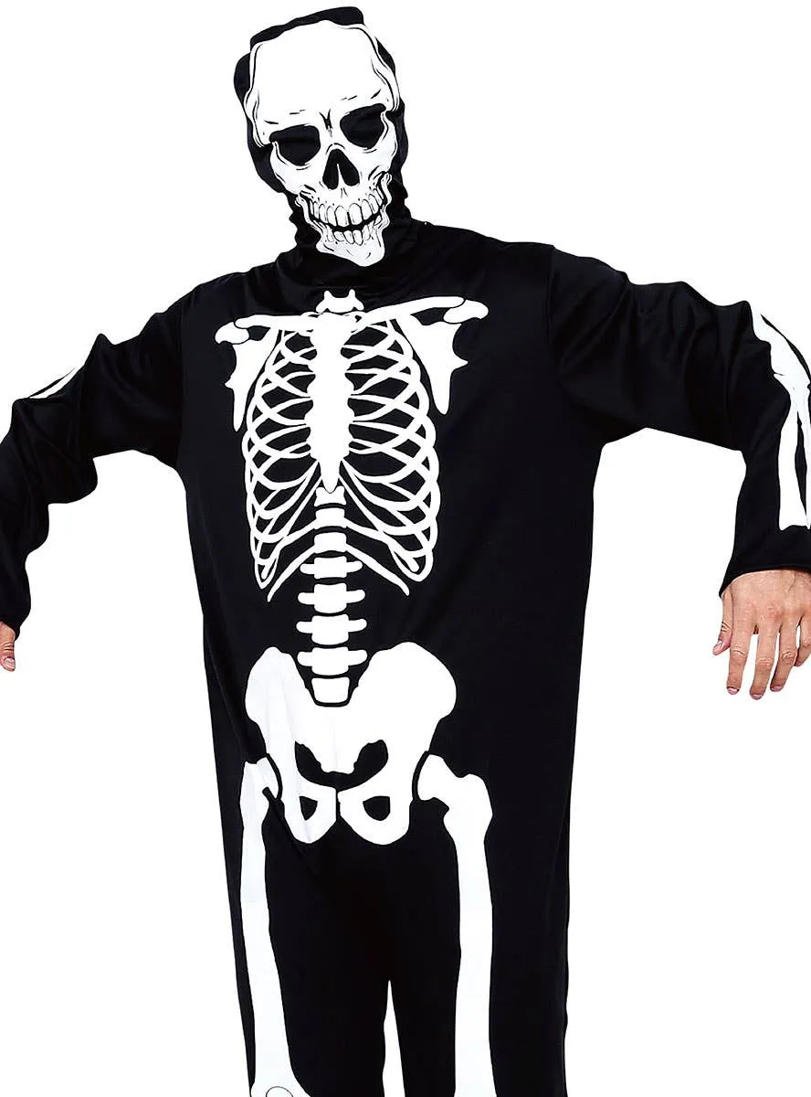 Skeleton Print Mens Onesie Halloween Costume