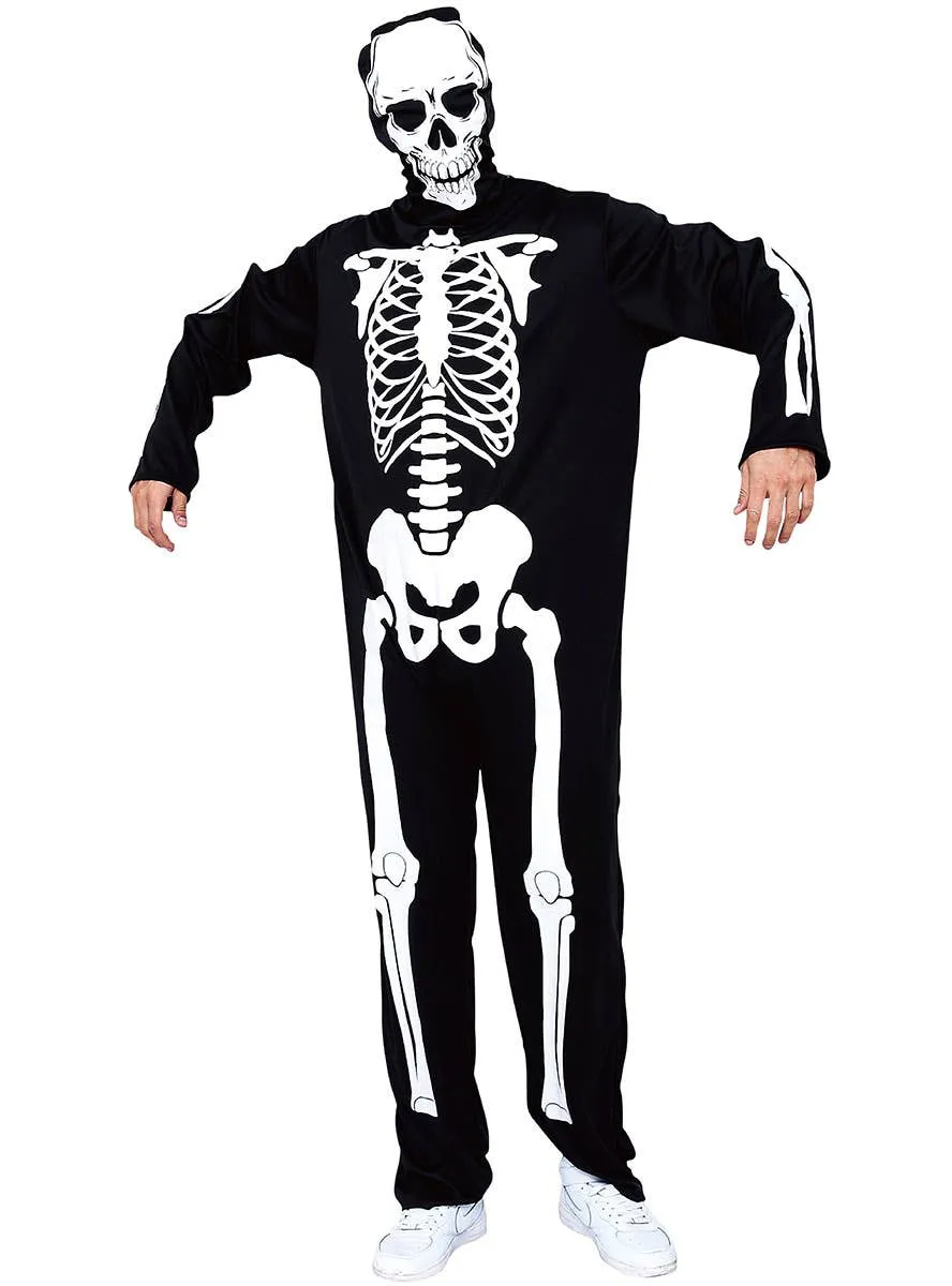 Skeleton Print Mens Onesie Halloween Costume