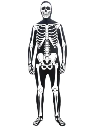 Skeleton Second Skin Adults Halloween Costume