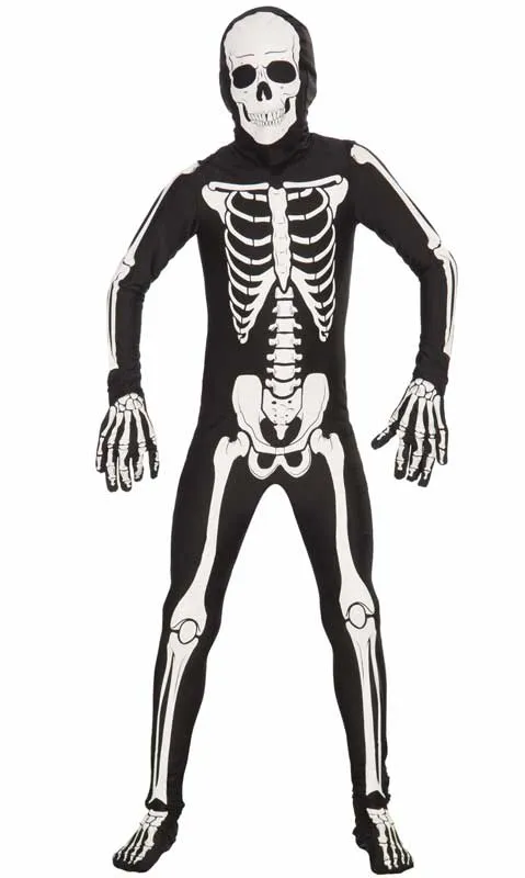 Skeleton Second Skin Suit Boys Halloween Costume