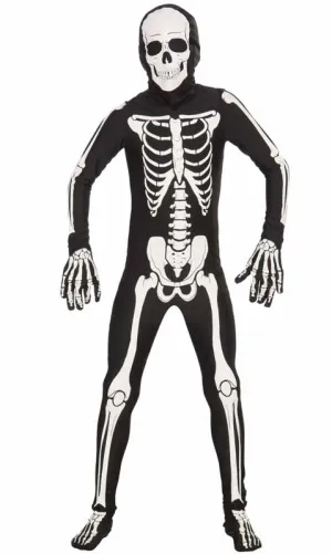 Skeleton Second Skin Suit Boys Halloween Costume