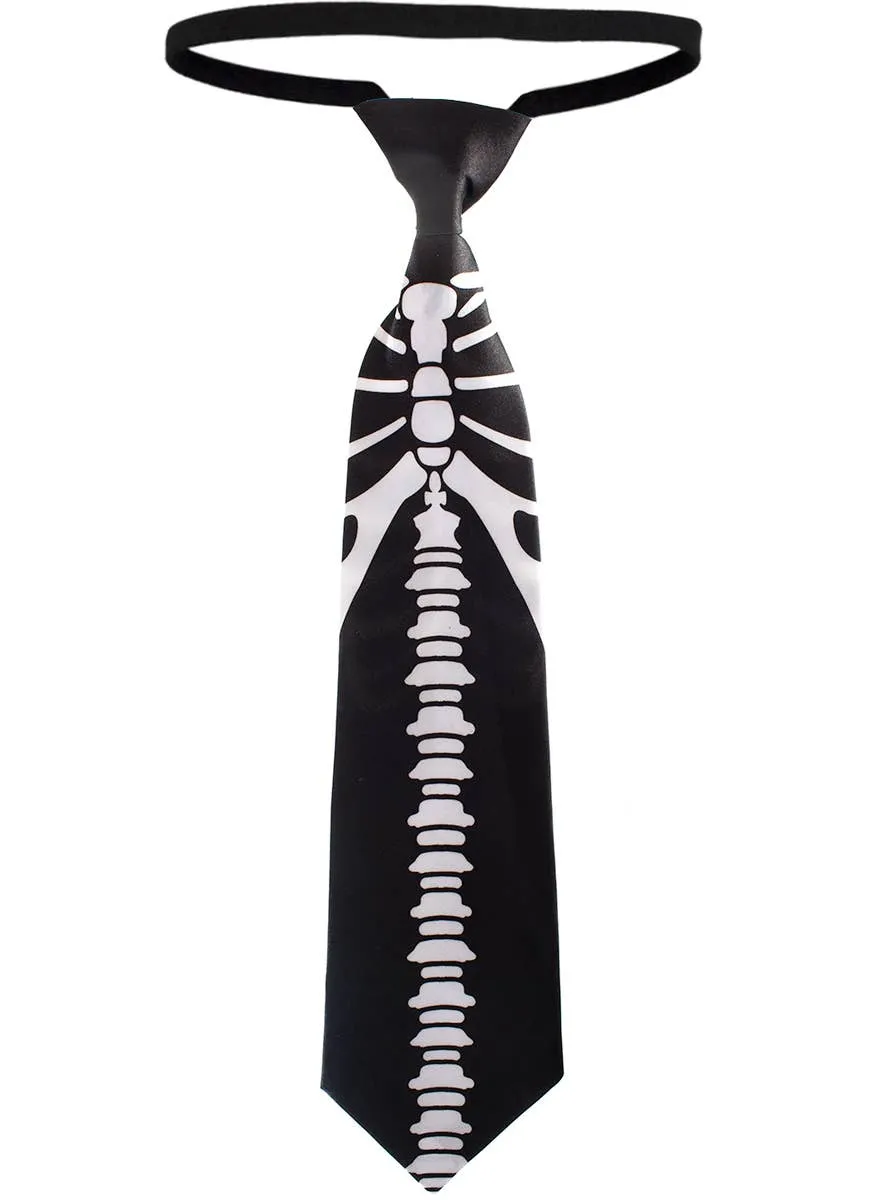 Skeleton Spine Printed Tie Halloween Costume Accessory