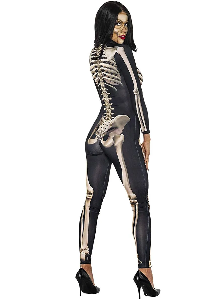 Skeleton Suit Sexy Womens Halloween Costume