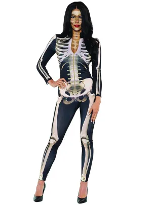 Skeleton Suit Sexy Womens Halloween Costume
