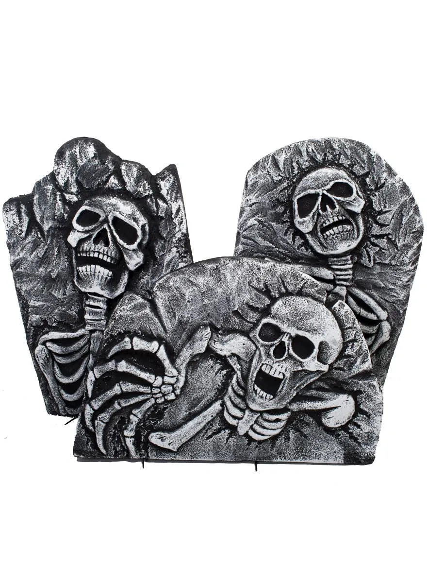 Skeleton Tombstone 3 Piece Halloween Decoration Set