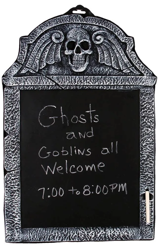 Skeleton Tombstone Chalkboard Halloween Decoration