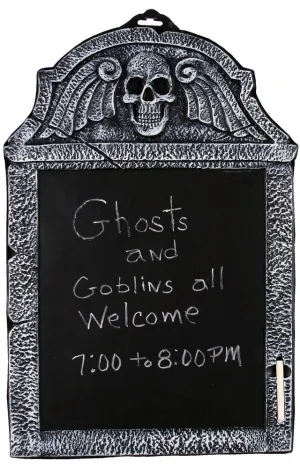 Skeleton Tombstone Chalkboard Halloween Decoration