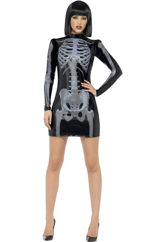 Skeleton Whiplash Sexy Womens Halloween Costume