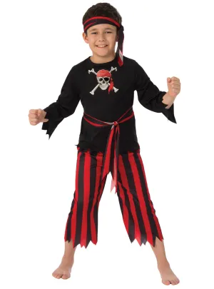 Skull And Cross Bones Classic Pirate Boys Costume