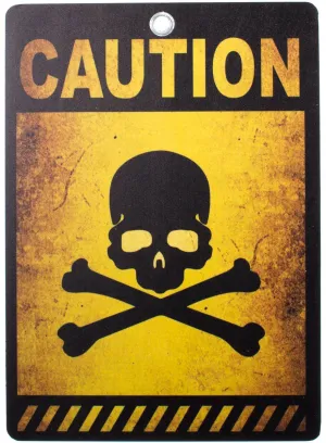Skull and Crossbones Caution Sign Halloween Decoration
