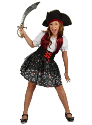 Skull and Crossbones Pirate Girls Costume