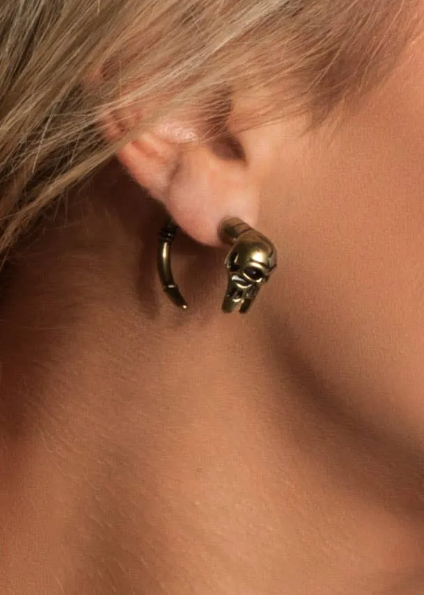 Skull and Tail Fake Plug Fashion Earring