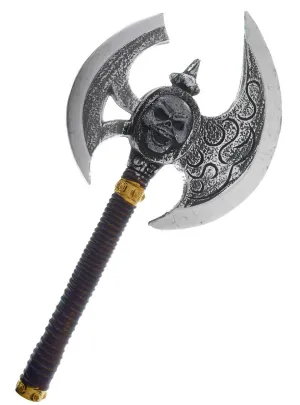 Skull Head Medieval Double Sided Axe Costume Weapon
