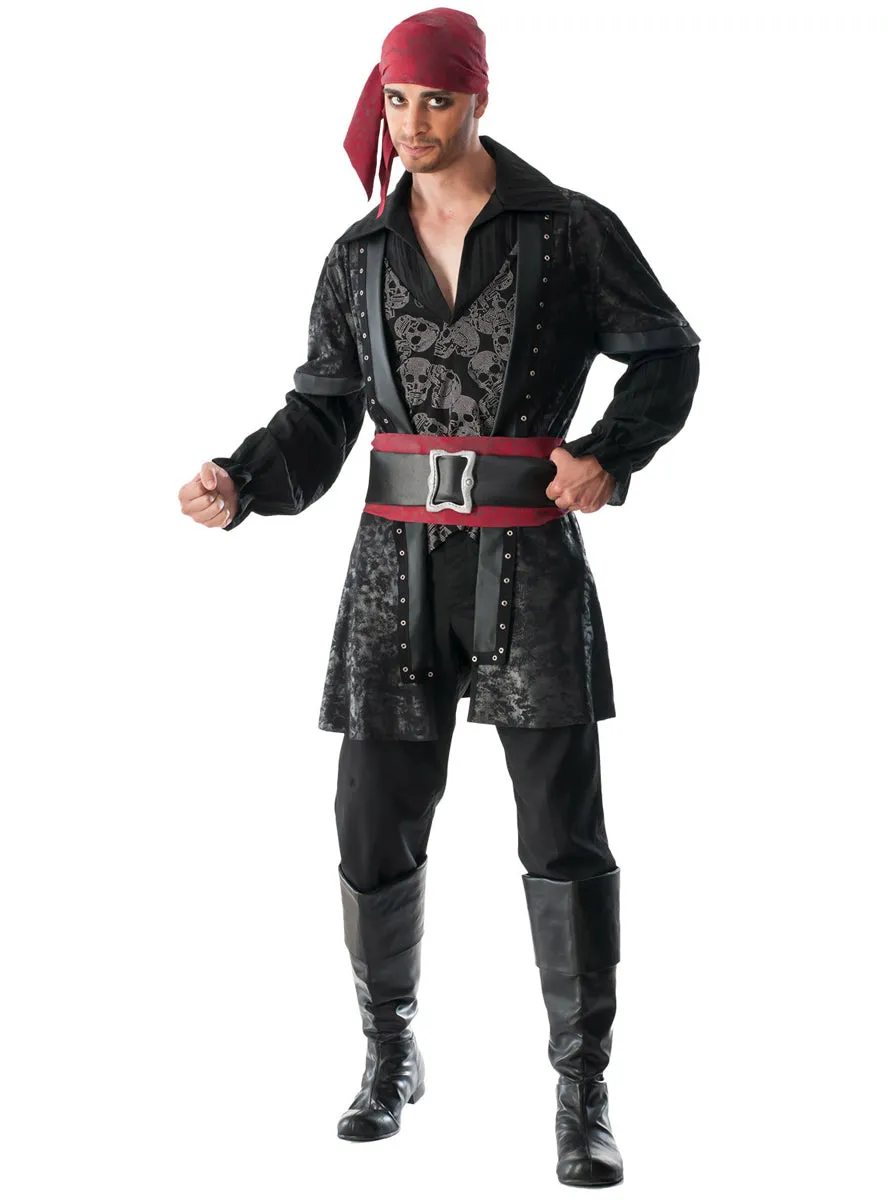 Skull Pirate Black Beard Mens Costume