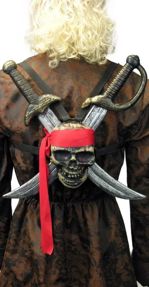 Skull Pirate Cutlass Backpack Costume Weapon