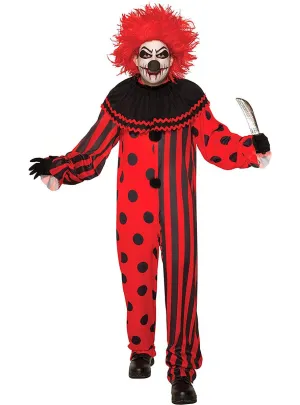 Slasher Red and Black Evil Clown Mens Halloween Costume