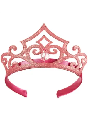 Sleeping Beauty Aurora Girls Pink Glitter Costume Tiara