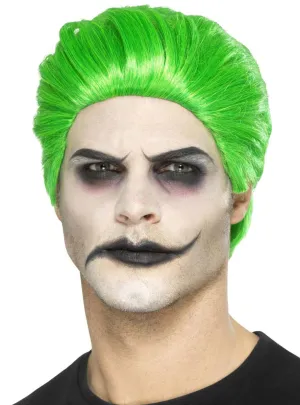 Slick Trickster Mens Green Villain Costume Wig