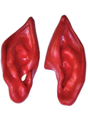 Slip On Red Latex Costume Ears