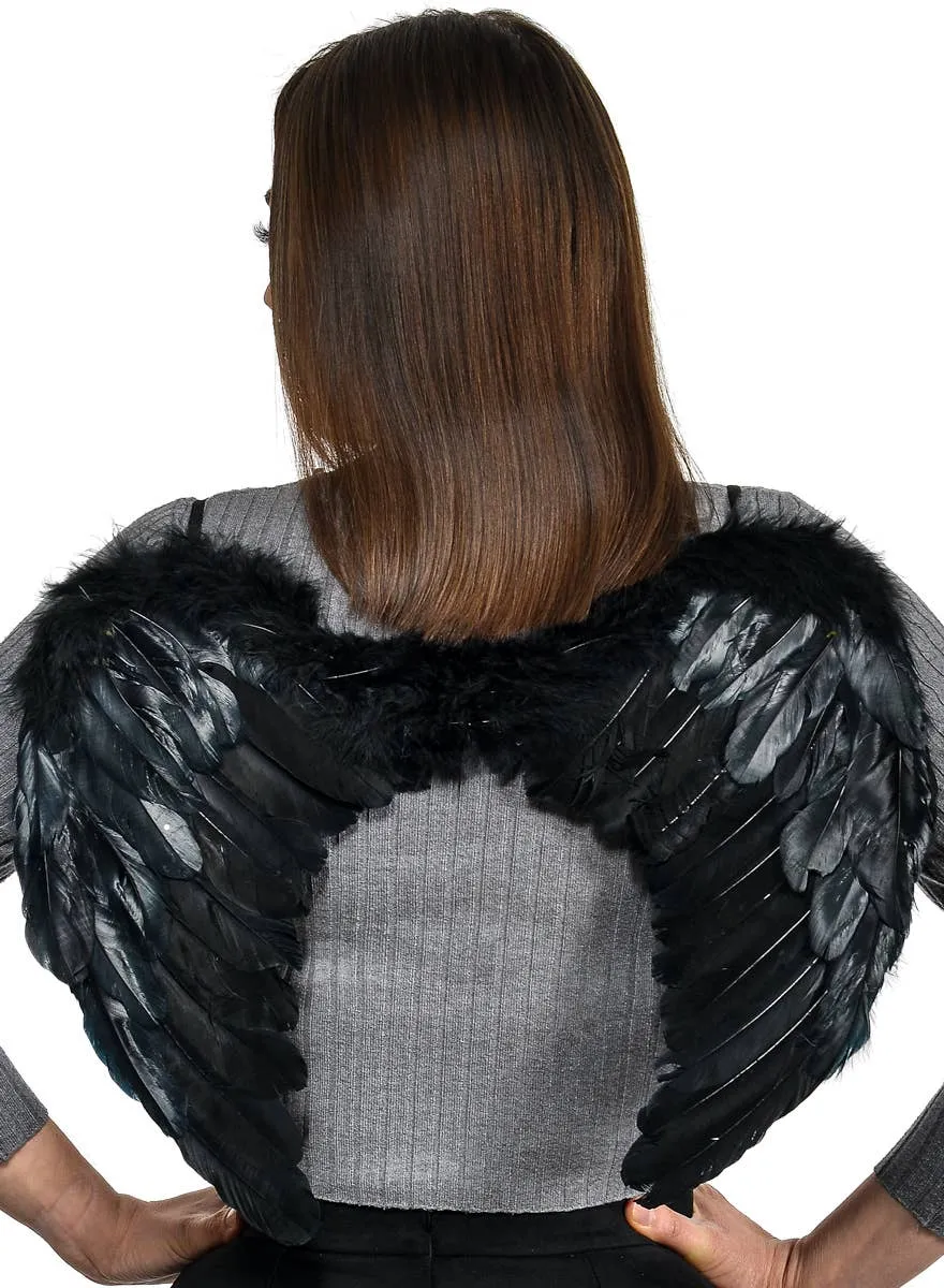 Small Black Feather Dark Angel Costume Wings
