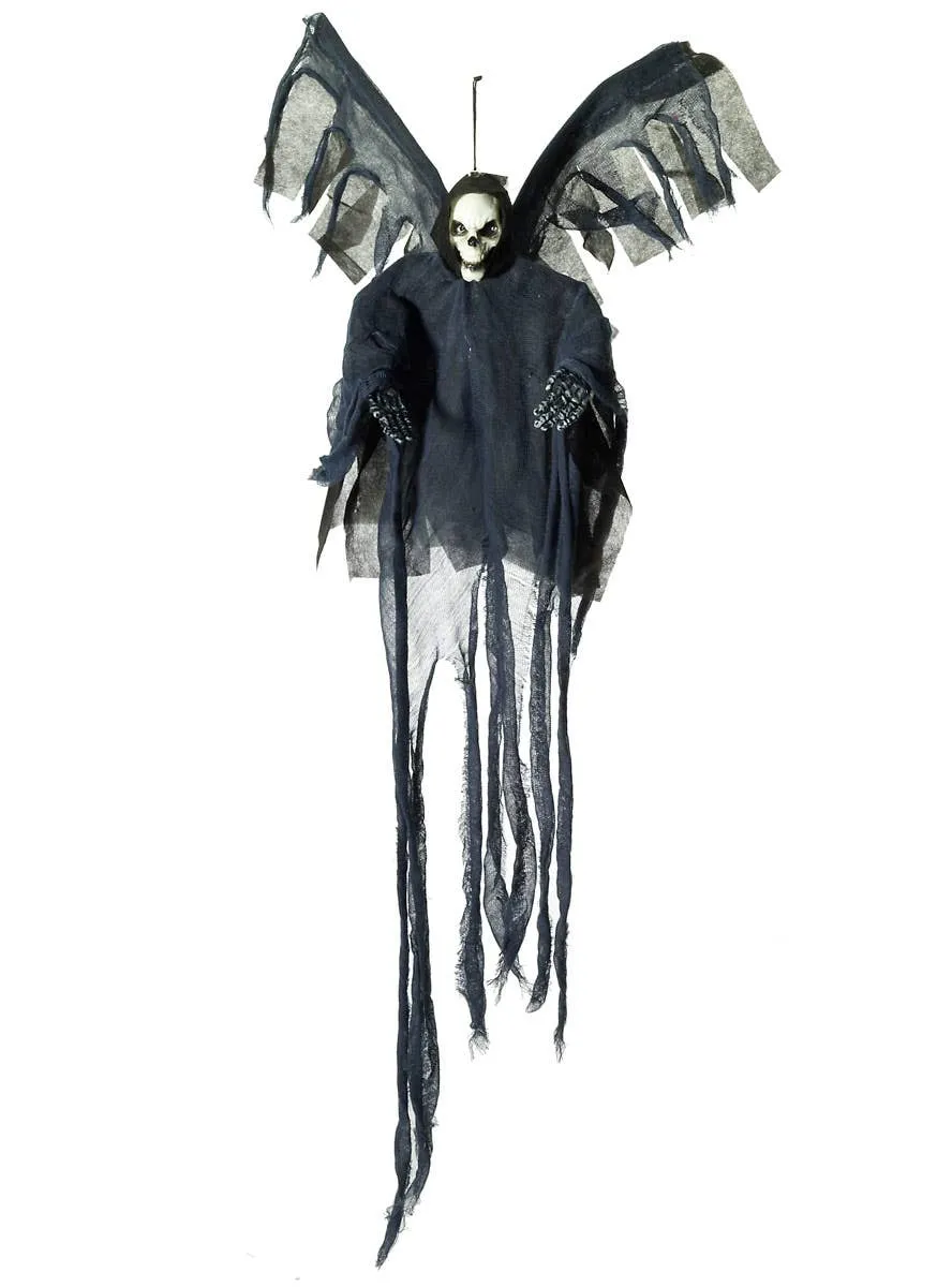 Small Flying Black Skeleton Hanging Halloween Decoration