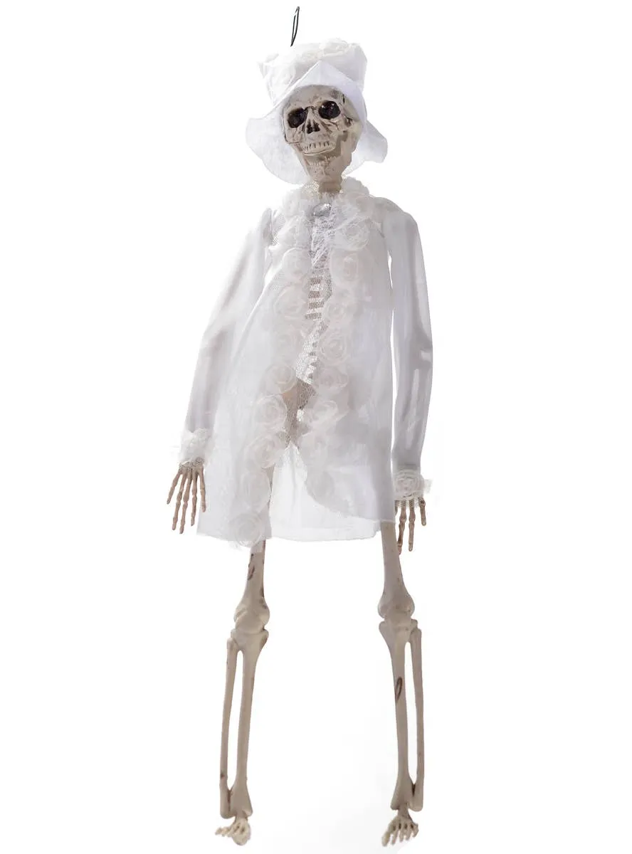 Small Hanging White Skeleton Groom Halloween Decoration