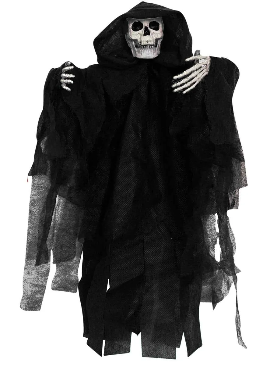 Small Hooded Black Hanging Grim Reaper Halloween Decoration