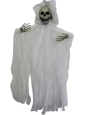Small Hooded White Hanging Grim Reaper Halloween Decoration