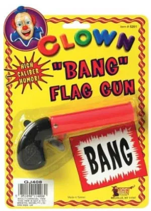 Small Novelty Bang Flag Gun Costume Accessory