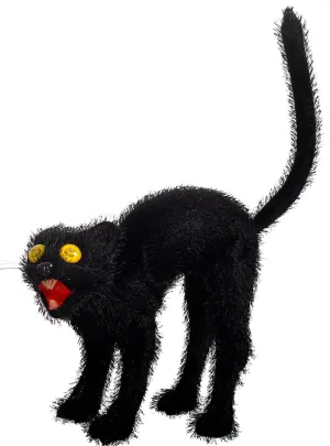 Snarling Evil Black Cat Halloween Decoration