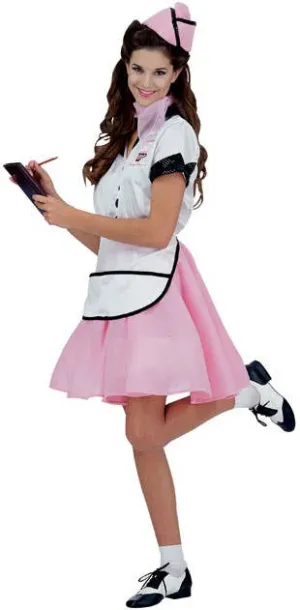 Soda Pop Womens Pink 1950s Waitress Costume