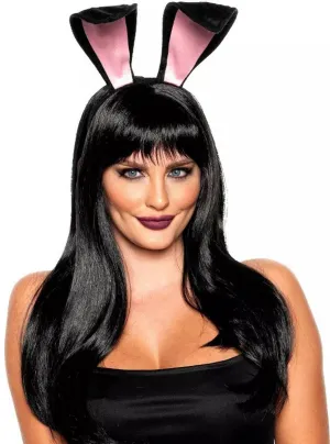 Soft Black and Pink Bunny Ears and Tail Set