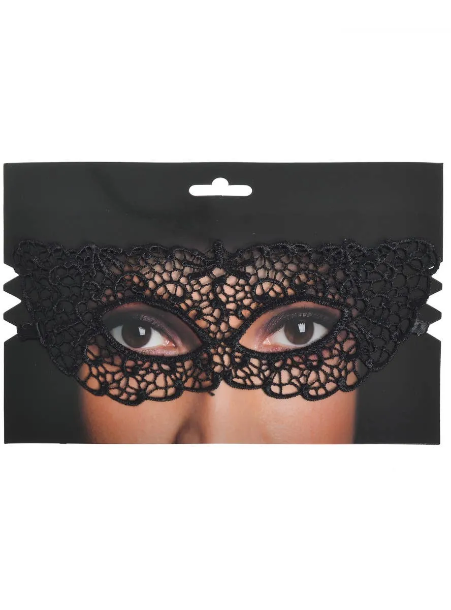 Soft Black Lace Womens Masquerade Mask