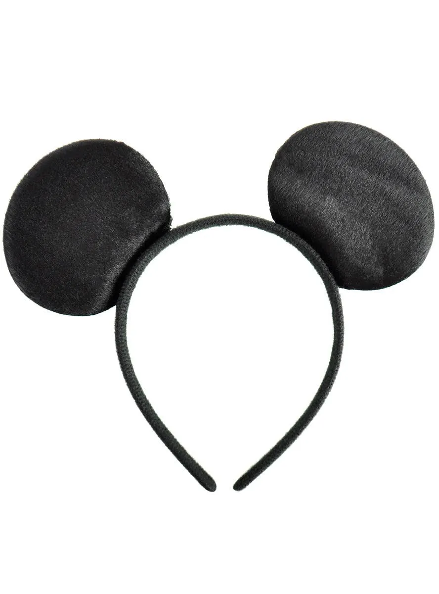 Soft Black Velvet Mouse Ears Kids Costume Headband