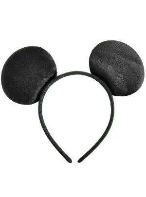 Soft Black Velvet Mouse Ears Kids Costume Headband