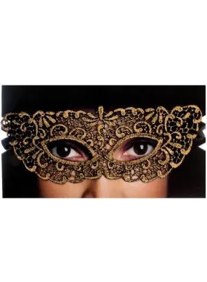 Soft Gold Lace Womens Masquerade Mask
