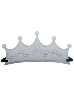 Soft Metallic Silver Crown on Headband Costume Accessory
