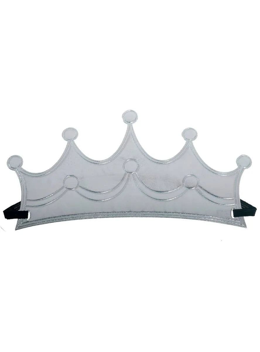 Soft Metallic Silver Crown on Headband Costume Accessory