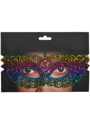 Soft Rainbow Lace Womens Masquerade Mask