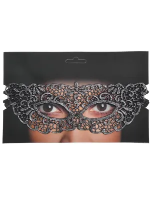 Soft Silver Lace Womens Masquerade Mask