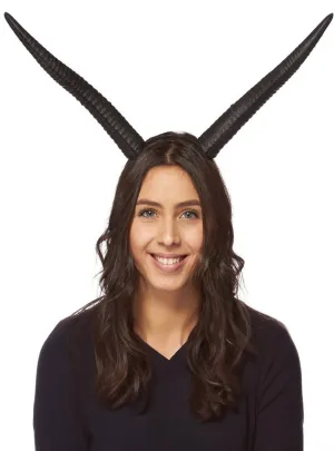 Soft Slate Grey Foam 31cm Straight Horns Costume Headband