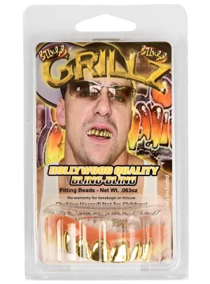 Solid Gold Grillz Gangster Costume Teeth
