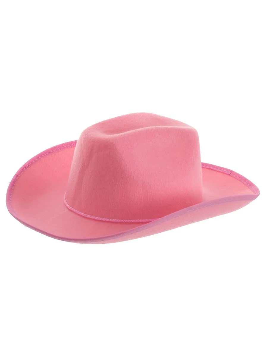 Solid Pink Feltex Adults Cowboy Costume Hat