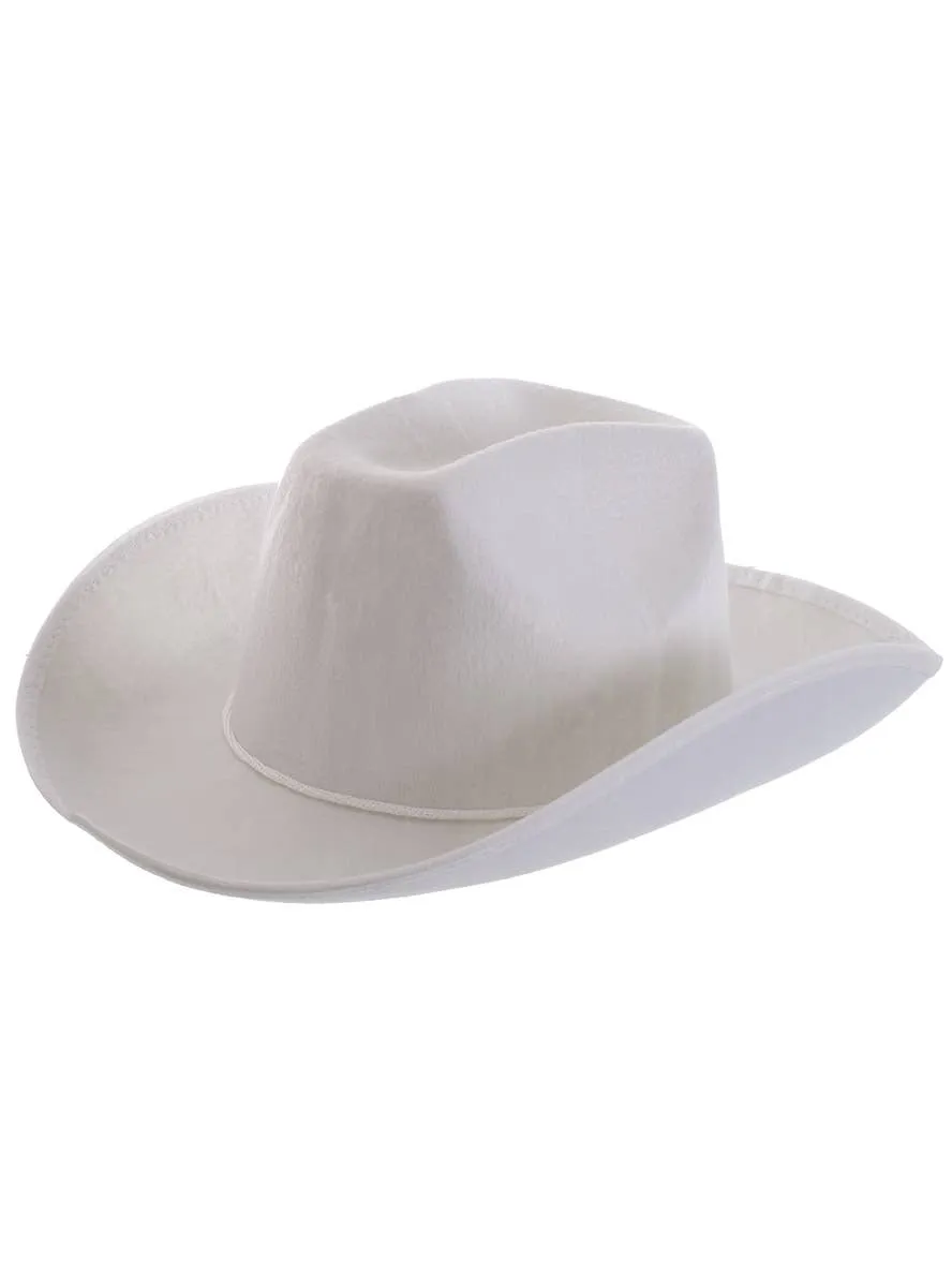Solid White Feltex Adults Cowboy Costume Hat